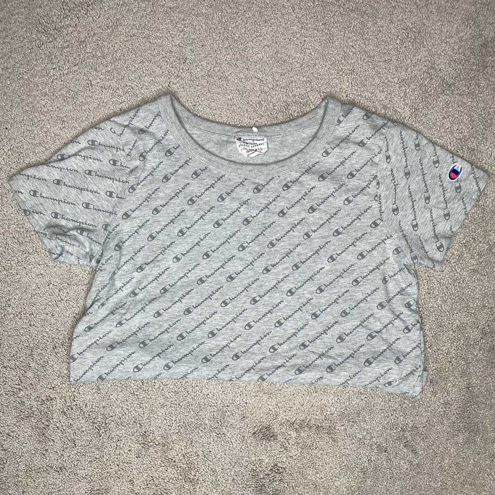 Champion logo crop t shirt